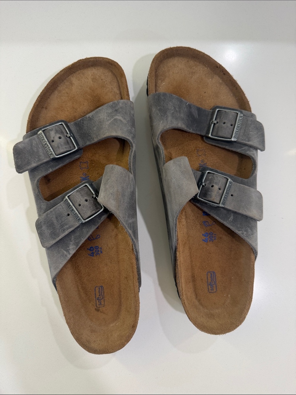 Birkenstock Arizona Double-Strap Sandals in Distressed Gray